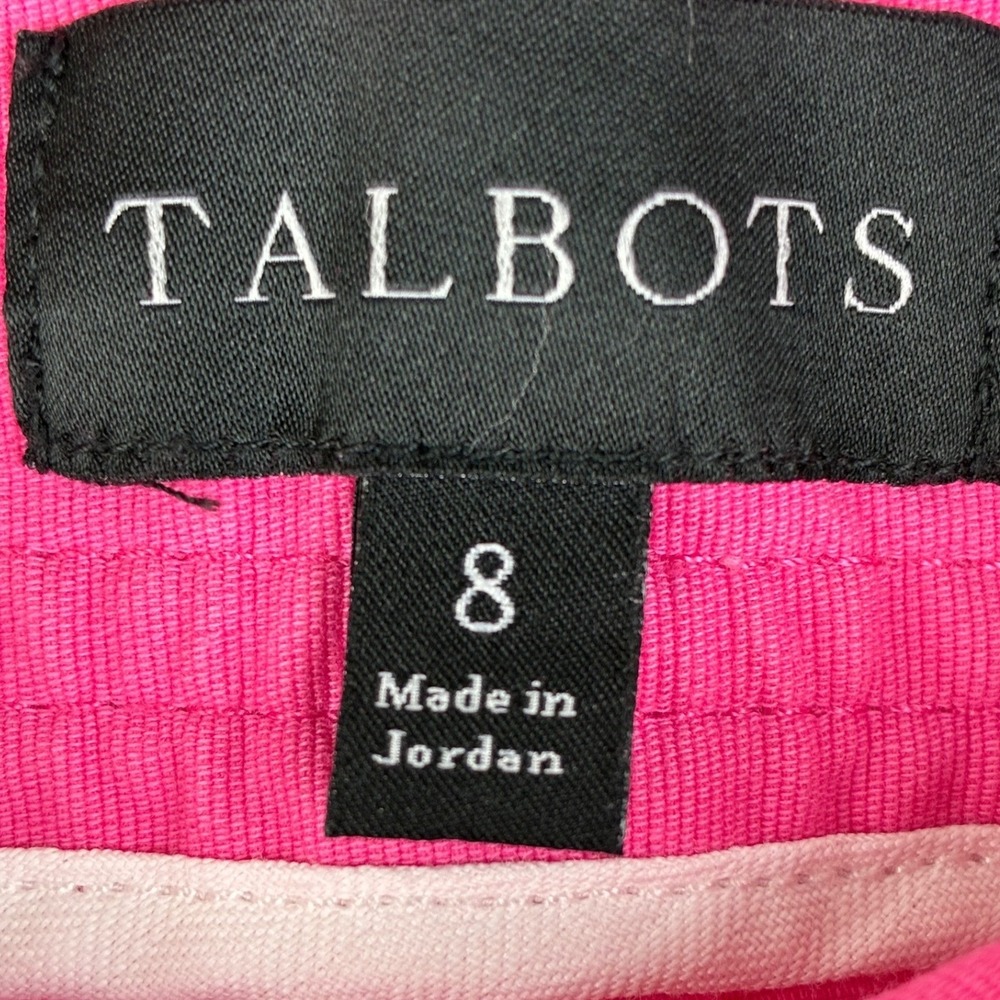 Talbots Hot Pink Wide Leg Crop Pants Size 8 Cotton Rayon Stretch High Rise - Picture 5 of 6